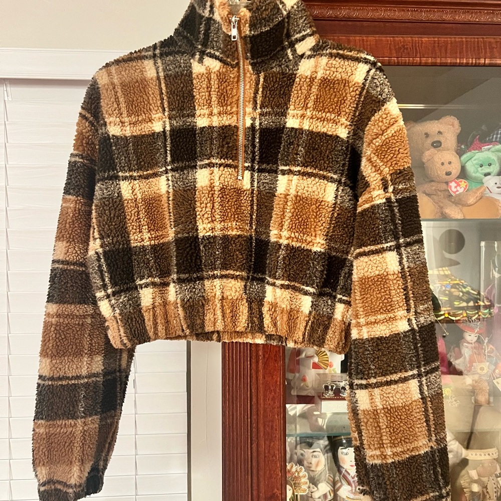 Zaful Brown and Tan Cowl Neck Sweater